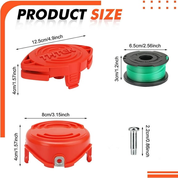 THTEN SF-080 Trimmer Blades for Black & Decker GH3000 LST540 GH3000R LST540B - 18 Pack