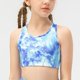 thumbnail image 5 of Camiseta de tirantes de cuello redondo para niña, ropa interior deportiva cómoda para el desarrollo, sujetador con protectores de pecho incorporados, top de poliéster para niña, 5 of 6