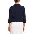 thumbnail image 3 of INSPIRE CHIC Women's Collarless Blazer Open Front Short Sleeve Evening Formal Cardigan Jacket M Dark Blue, 3 of 6