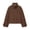 Brown, variant on Women's Cropped Peacoat Button Front Stand Collar Long Sleeve Winter Coat with Pockets Warm Layering Outerwear Casual Work Jacket for Women Daily Wear
