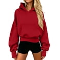 thumbnail image 4 of LckLvx Oversized Hoodie for Women Long Sleeve Drop Sholder Athletic Running Sweatshirt with Pockets, 4 of 5