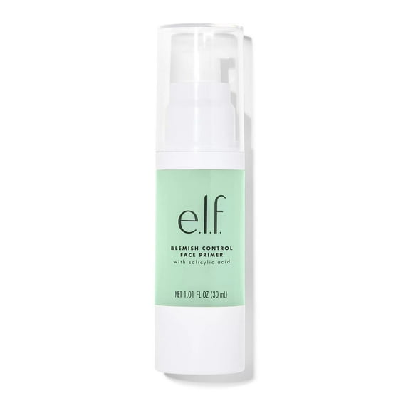 elf, Blemish Control Face Primer - Grande, de larga duración, perfeccionador de la piel, controla los brotes y las imperfecciones, acabado mate, infundido con ácido salicílico, vitamina E y árbol de