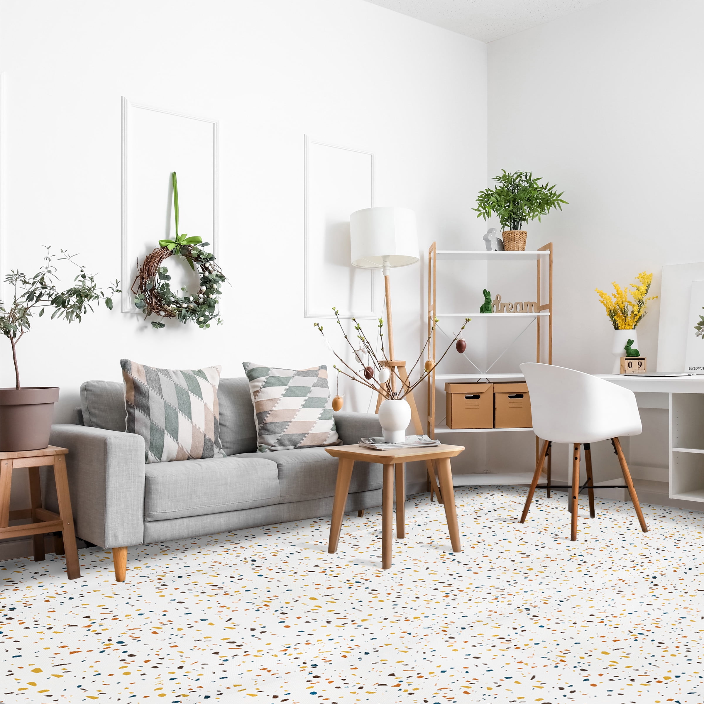 Sorbus Waterproof Foam Floor Tiles, 24 Tiles, 96 Sq Ft, Interlocking, Confetti