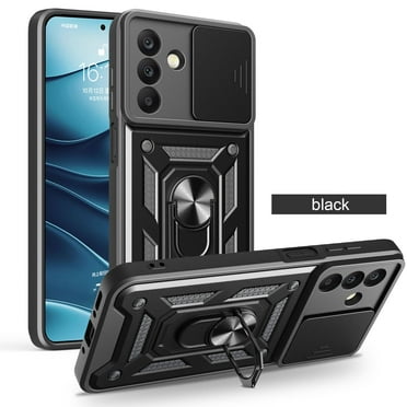 Xilaimi For Samsung Galaxy A26 5G A17 5G Case, A26 5G Case with Slide Camera Cover, 360 Full BodyMilitary-Grade Phone Case with Upgrade Kickstand for Samsung A17 5G, Black