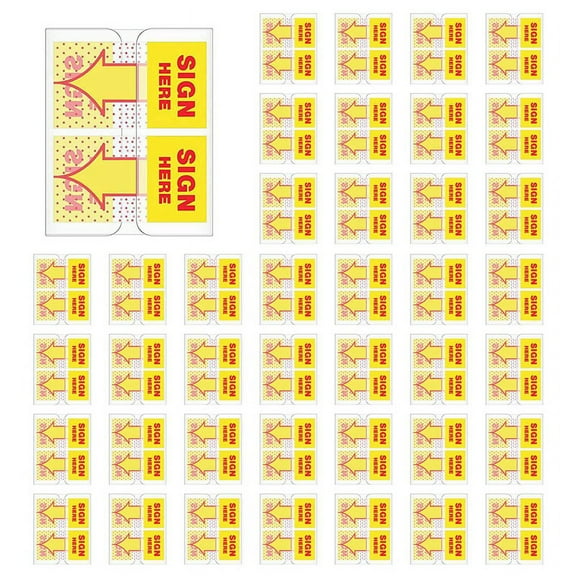 600PCS Sign Here Tabs Sign Here Sign Here Stickers Sign Here Flags with Dispenser Arrows Flag, 1 Inch (Yellow)
