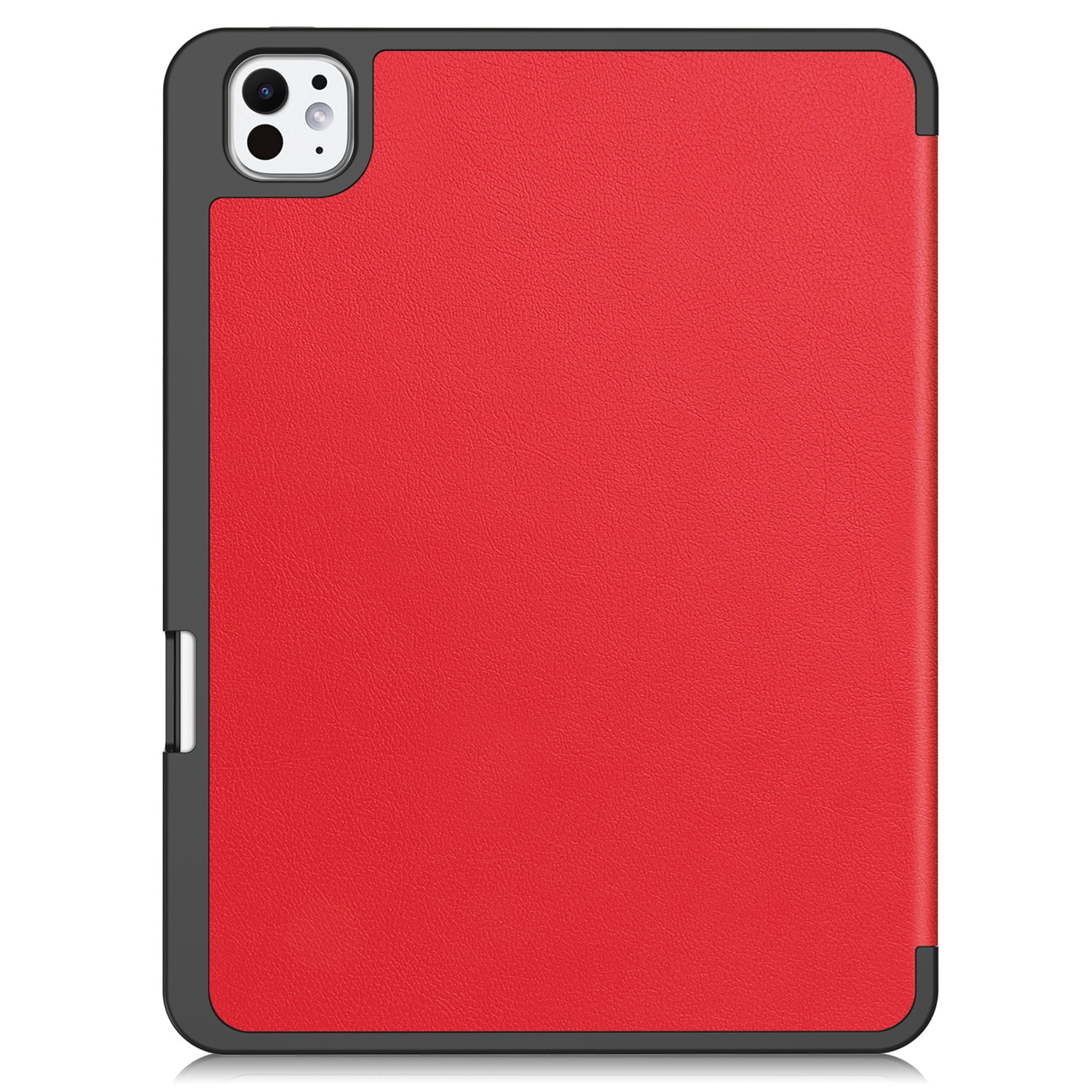 SaniMore for Apple iPad Pro 13 (2024) Case, Auto Sleep/Wake, PU Leather Case with Tri-Fold Kickstand & Pencil Holder Shockproof Protective Cover for Women Men, Red