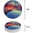 thumbnail image 1 of POGLIP Tropical Ocean Sunset Scenery Set of 6 Round Coaster for Drinks, Absorbent Ceramic Stone Coasters Cup Mat with Cork Base for Home Kitchen Room Coffee Table Bar Decor, 1 of 5
