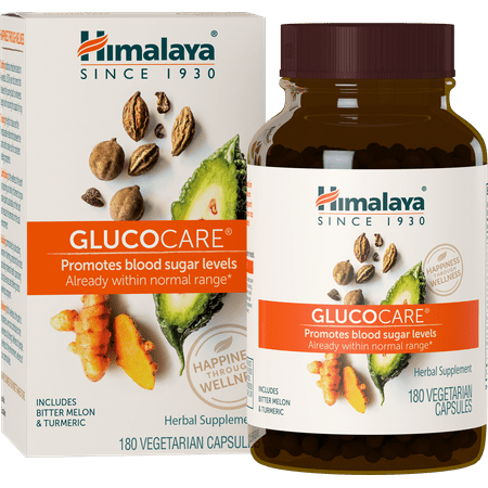 Himalaya GlucoCare Herbal Supplement, Metabolism Support, Pancreatic Support, Triphala, Bitter Melon, Turmeric, 180 Capsules