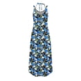 thumbnail image 5 of Dvprdro Women's Summer Tank Dress Fashion Floral V Neck Spaghetti Strap Side Split Casual Loose Beach Sun Long Maxi Dress, 5 of 5