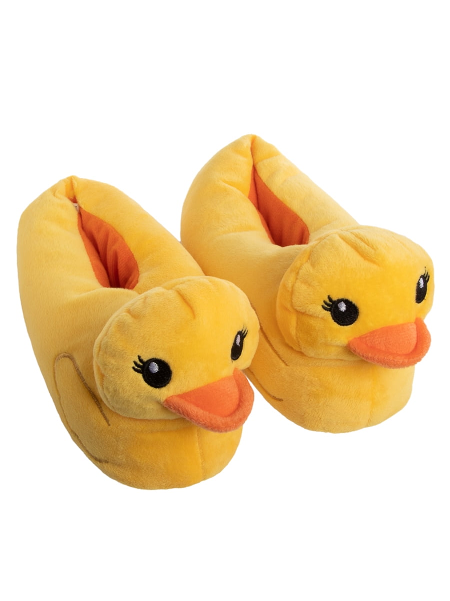 Fuzzy duck. Bunny slippers. duck in slippers. quack for kids.