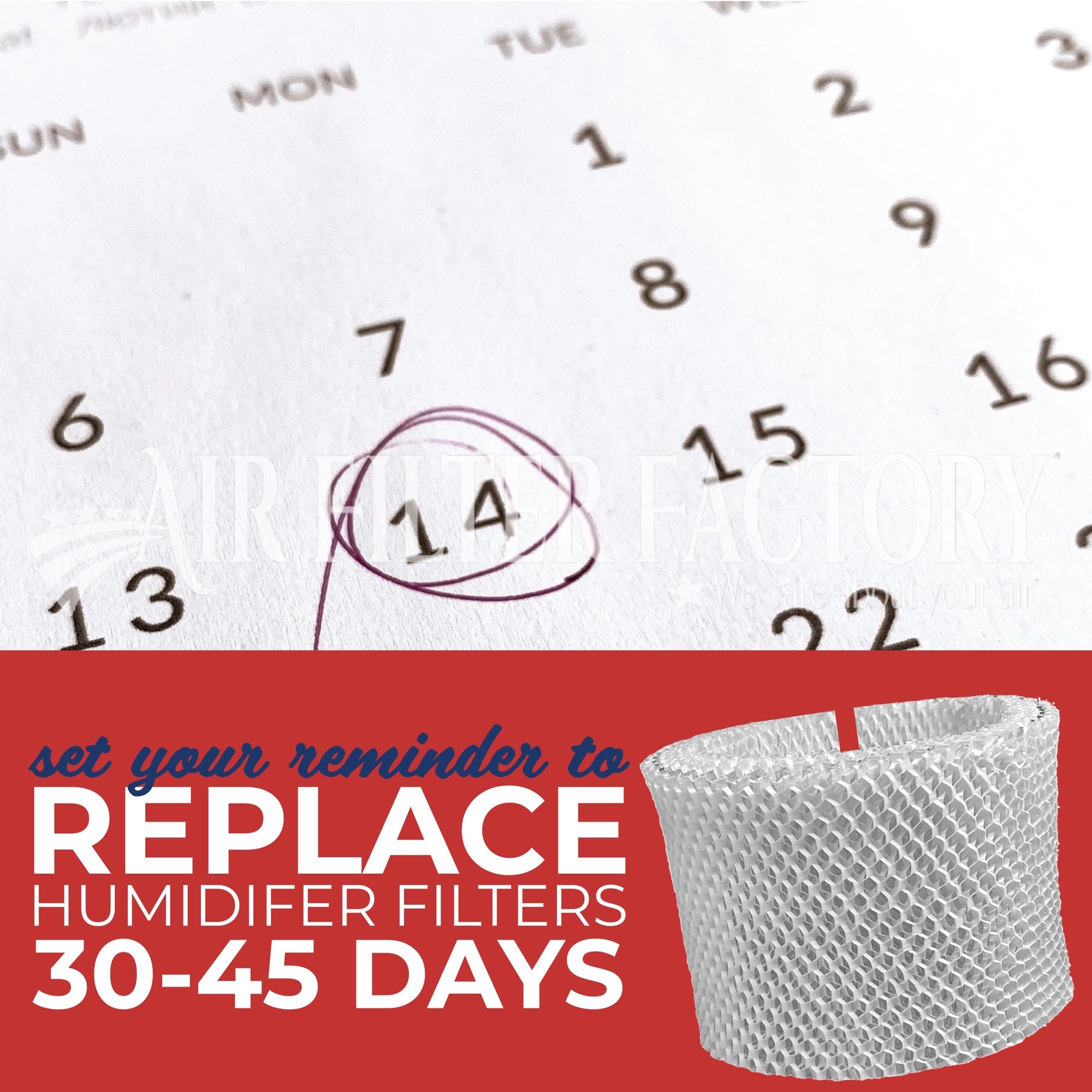 2 Pack Air Filter Factory Replacement for RH1300 ReliOn Humidifier Wick Filters 2-Pack