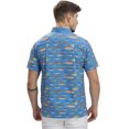 thumbnail image 2 of LA LEELA Mens Short Sleeve Button Down Casual Beach Shirt S Saltwater Fish Blue, 2 of 6