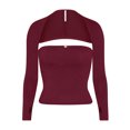 thumbnail image 1 of Fortune Women Tube Tops Shrug Set,Strapless Short Tops+Long Sleeve Cropped Cardigan, 1 of 7