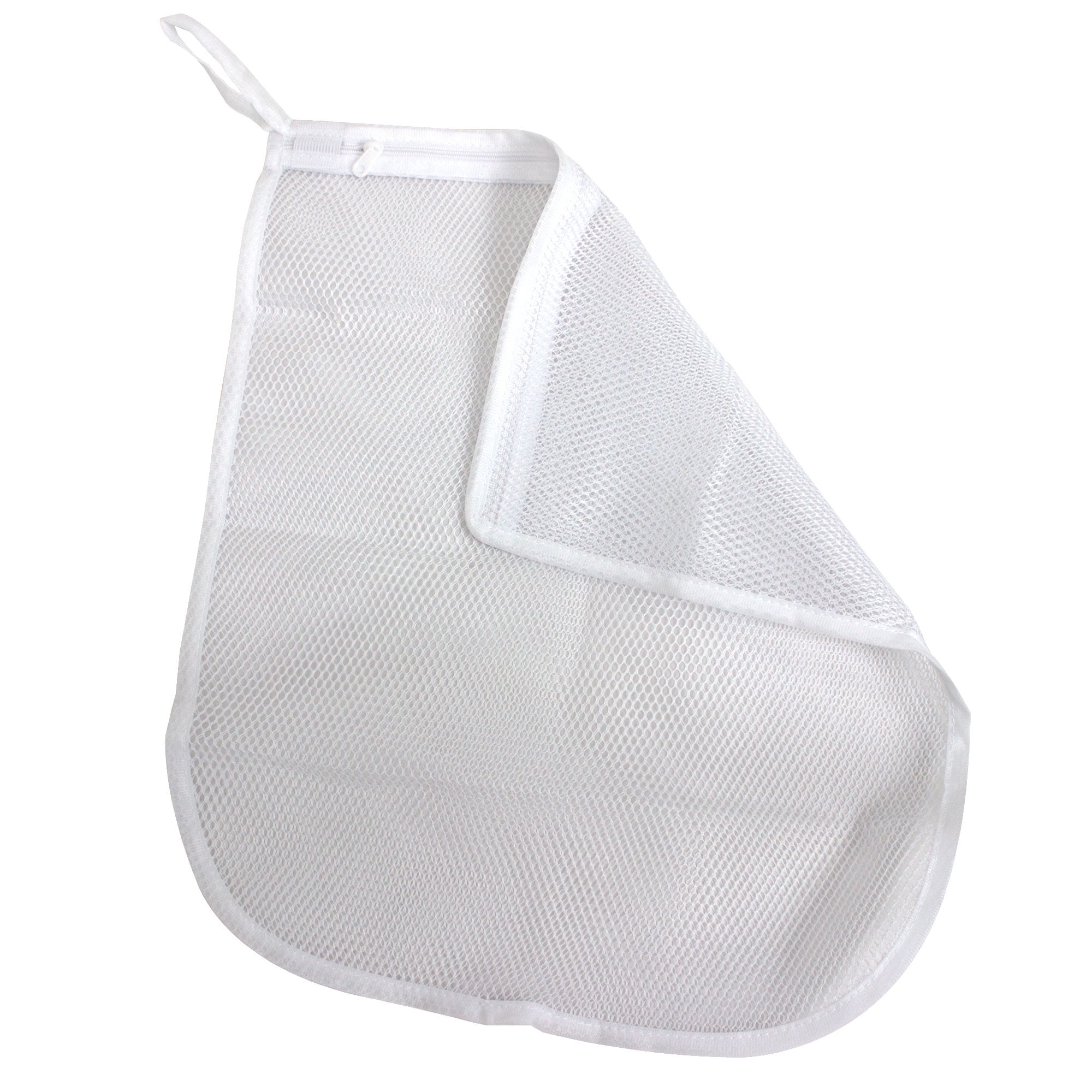 Mainstays Delicates Mesh Wash Bag with Zipper Closure, White, 15" x 18"