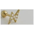 thumbnail image 4 of Anygolds 14K Real Solid Gold Diamond Lightning Cartilage Daith Helix Tragus Conch Rook Diamond Ear Post Stud Piercing Earring Body Jewelry 18Gauge - MBJ1618-6Y Yellow Gold, 4 of 7