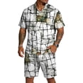 thumbnail image 2 of Men's Retro Matching Set Summer Beach 2 Piece Outfits Button Down Shirts and Shorts Vacation Outfits, 2 of 6