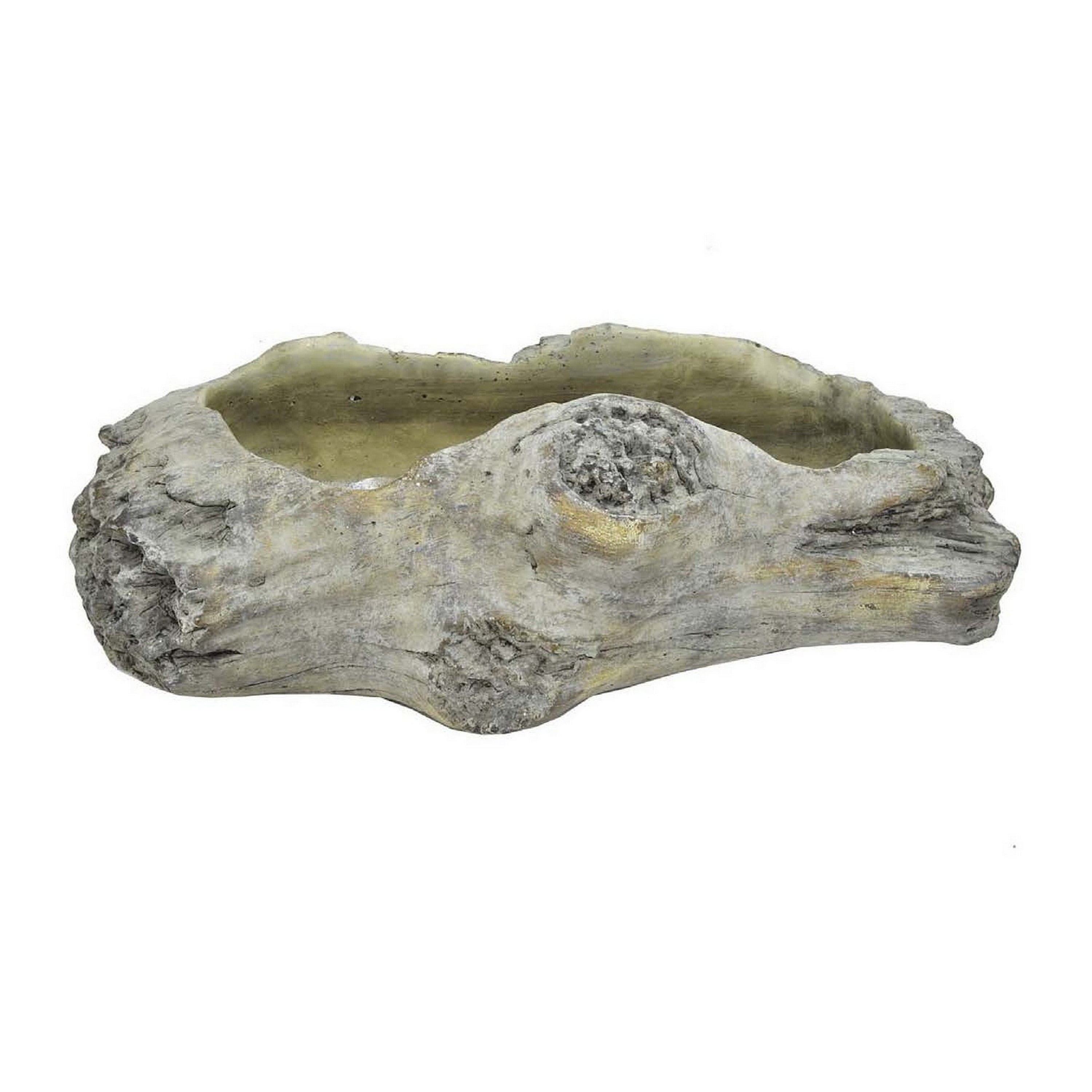 Paul Accent Planter with Driftwood Like Design Gray Terracotta 16 Inch