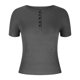 thumbnail image 5 of Karight Women's Summer Tops Short Sleeve Shirts Ribbed Knit Henley Button Up T Shirts Slim Fit Casual Basic Tee, 5 of 6