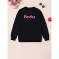thumbnail image 3 of Mommy and Me Matching Outfits Letter Print Round Neck Pullover Long Sleeve Sweatshirts Tops, 3 of 10