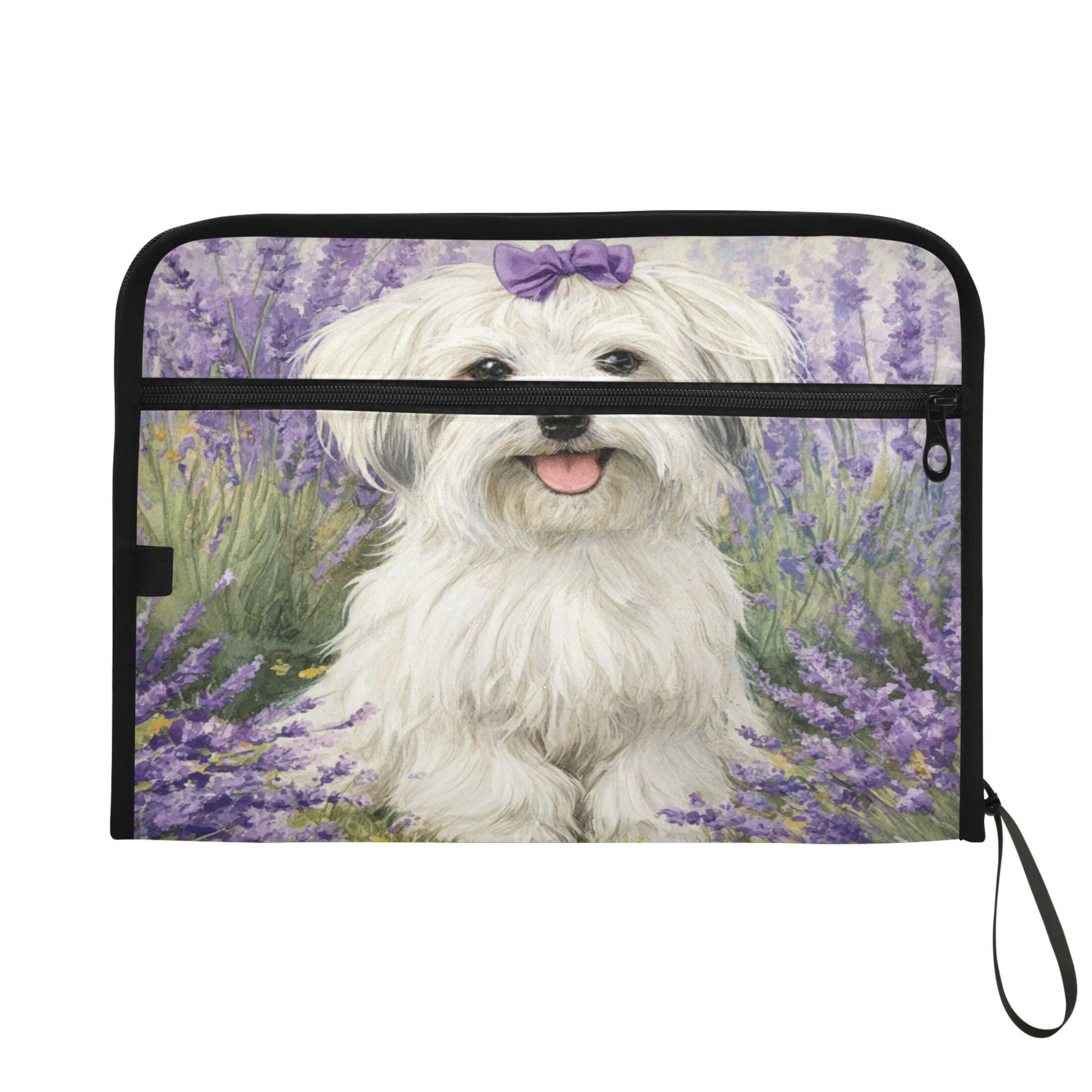 WOBOGO Happy Havanese Dog Expanding File Folder Letter Size Accordion Filing Organizer 13 Pocket Separate Organ Pocket