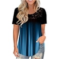 thumbnail image 1 of Pompotops Mode T-shirt Décontracté à Manches Courtes en Dentelle Col Rond Imprimé pour Femmes, 1 of 5