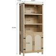 thumbnail image 2 of IdeaHouse Rustic Bookshelves with Doors, 70" Tall Wooden Bookcase with 3 Shelves & Cabinets, Floor-Standing Storage for Living Room, Office, Bedroom, 2 of 7