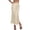 Beige, variant on Women's Tennis Skirts Summer Satin High Waisted Side Split Skirt with Elastic Waistb for Everyday Wear in Silk-like Material A-Line Elegant Side Vent Brown S
