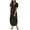 Black, variant on Hvot&aat Summer Beach Tshirt Dress for Women Casual Loose V Neck Short Sleeve Split Hem Maxi Dresses with Pockets