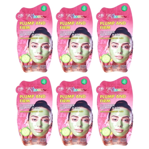 Mascarilla facial 7th Heaven Cucumber Peel Off para mujer, 6 x 10 ml