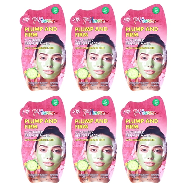 Mascarilla facial 7th Heaven Cucumber Peel Off para mujer, 6 x 10 ml