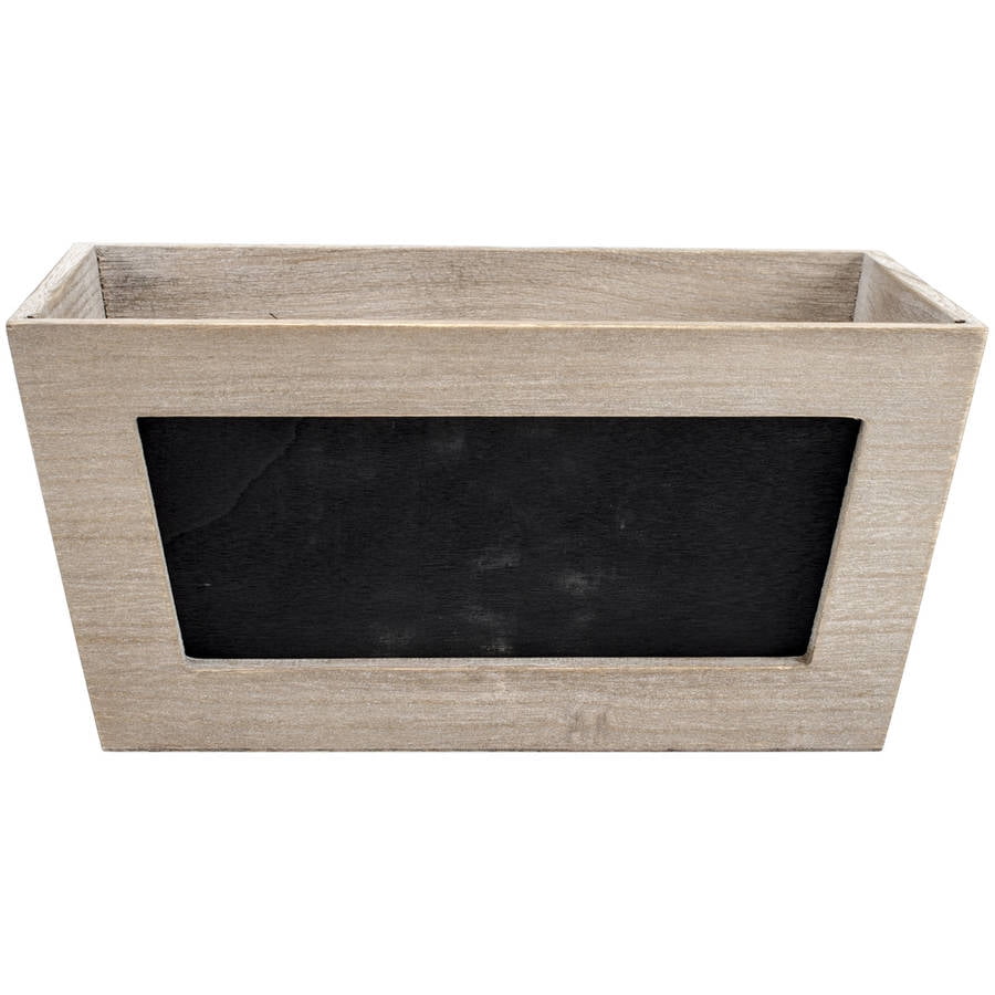 Hampton Art Brown Wooden Chalkboard Planter, 11' x 6' x 5'