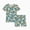 Green, variant on Girls Pajamas Toddler Clothes Viscose from Bamboo Kids 2-Piece Pj Set Gifts Short Sleeve Tops Pants Snug Sleepwear Sizes 4-12Y