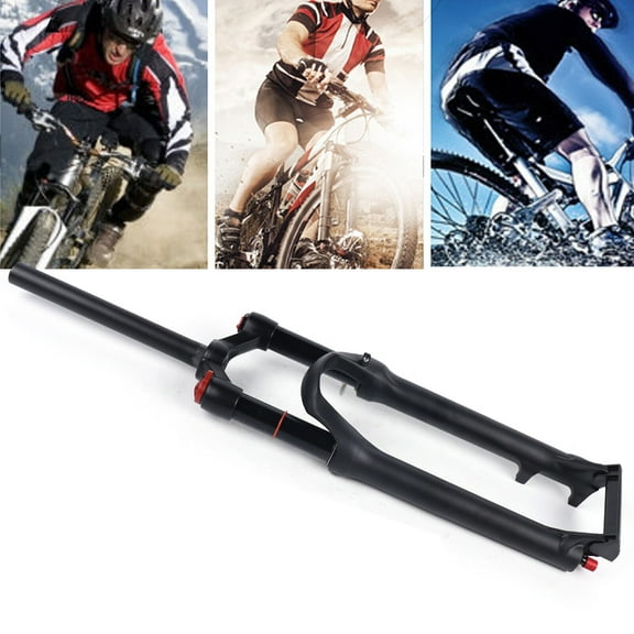 Front Suspension Fork 26" Air Shock Rebound MTB Mountain Bike Fork Black for 26-inch Mountain Bike