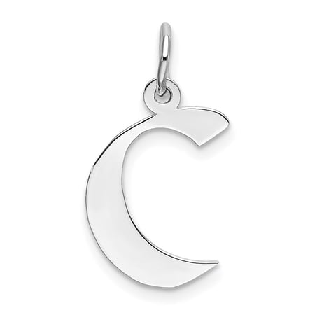 Diamond2Deal 925 Sterling Silver Rhodium-Plated Artisan Block Letter C Initial Charm Pendant for Women