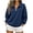 Navy, variant on LUVDA Women's Half Zip Cropped Stand Collar Sweatshirt Silver Zipper Banded Hem Fall Athletic Top