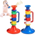 thumbnail image 2 of LEEYNEER Kids Trumpet Toy Toddlers Boys Girls Plastic Colorful Trumpet Classical Music Learning Beginner Early Education Portable Musical Instruments Toy, 2 of 8