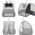 thumbnail image 3 of Texsens Pet Backpack Carrier for Small Cats Dogs | Ventilated Design, Safety Straps, Buckle Support, Collapsible | Designed for Travel, Hiking, Walking & Outdoor Use(PVC Mesh Light Gray), 3 of 7