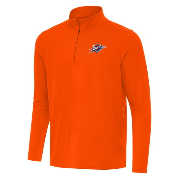 Men's Antigua Orange Oklahoma City Thunder Intent Quarter-Zip Top