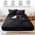 thumbnail image 5 of Queen Size Fitted Sheet Set - Dried Floral 3 Piece Bedding Sets 16" Deep Pocket Fitted Sheet with 2 Pillowcases, Black Abstract Full Moon Vintage Rustic Flower Brushed Microfiber Hotel Bed Sheets, 5 of 9
