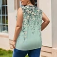 thumbnail image 3 of GIPQJK Women Deep V Neck Tank Top Plus Size Sleeveless Tunic Shirts 2025 Summer Floral Print Casual Tees Blouses with Pockets,Light Blue 3XL, 3 of 5