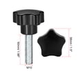 thumbnail image 2 of Uxcell M10 x 50mm Male Thread 38mm Head Star Knobs Zinc Plated Black 3 Pack, 2 of 5