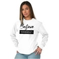thumbnail image 3 of Believe in Yourself Motivational Women Plus Size Long Sleeve Graphic Tee Brisco Brands 2X, 3 of 5