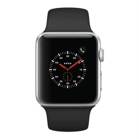 Apple Watch Series 3, 42MM, GPS, Silver Aluminum Case, Black Sport Band (Non-Retail Packaging)