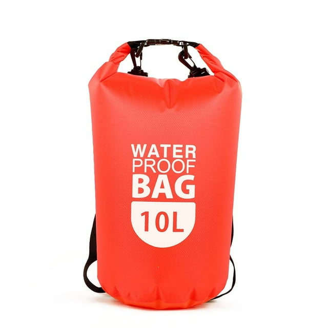 Outdoor Dry Bag Double Handbag One Shoulder Large Capacity Boating Storage Bags Cycling Biking Camping Rafting Diving Water Red 2L Strapless