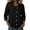 #0050-Black, variant on Women's Shirts 3/4 Sleeve Collared Neck Single Row Button Blouses Office Smart Casual Style Cotton Blend Lightweight Breathable Relaxed Fit Tops Gift
