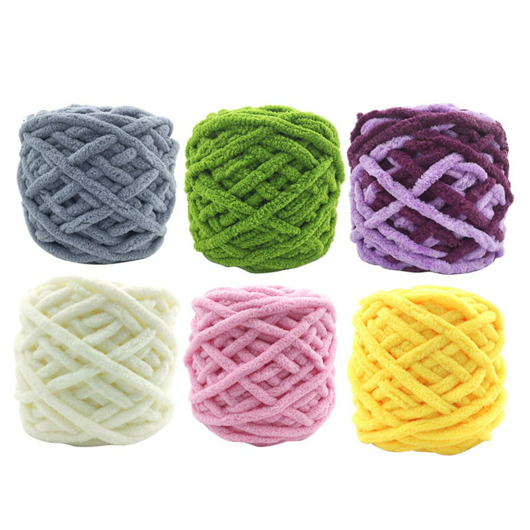 Soft Chenille Chunky Yarn 4lb, Dark Purple 8 Pack Washable Arm Knitting Yarn Cozy Large Chunky Knit Yarn Jumbo Bulky Yarn 64oz