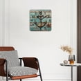 thumbnail image 2 of Non-Ticking Silent Wall Clocks Battery Operated Personalized Decor Clock for Living Room,Bedroom-Rustic Wood Background With Anchor And Nautical Elements(12inch), 2 of 4