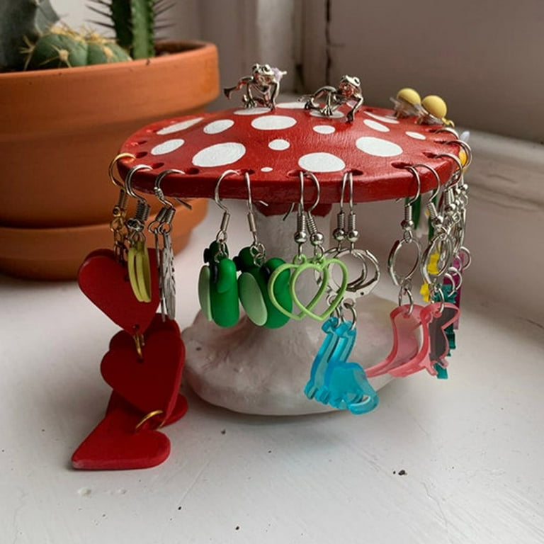 Cactus Jewelry Storage Holder Desktop Ornament Wooden Creative Gifts