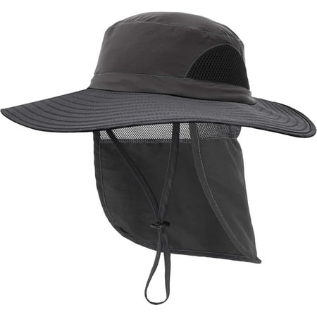 Sun Hats for Men Women Fishing Hat with Neck Flap UPF 50+ Breathable Waterproof Wide Brim Cap