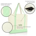 thumbnail image 4 of Dalix Ludicrously Capacious Embroidered Shopping Tote Bag in Mint Green, 4 of 5